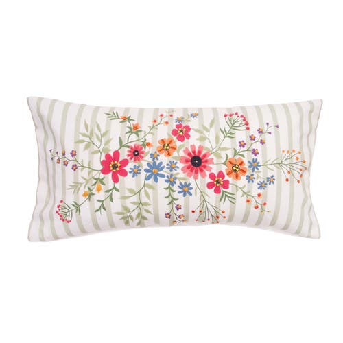 C & F Home C&f Home Botanical Stripe Graphic Print Embellished Throw Pillow, 12" X 24" In Multi