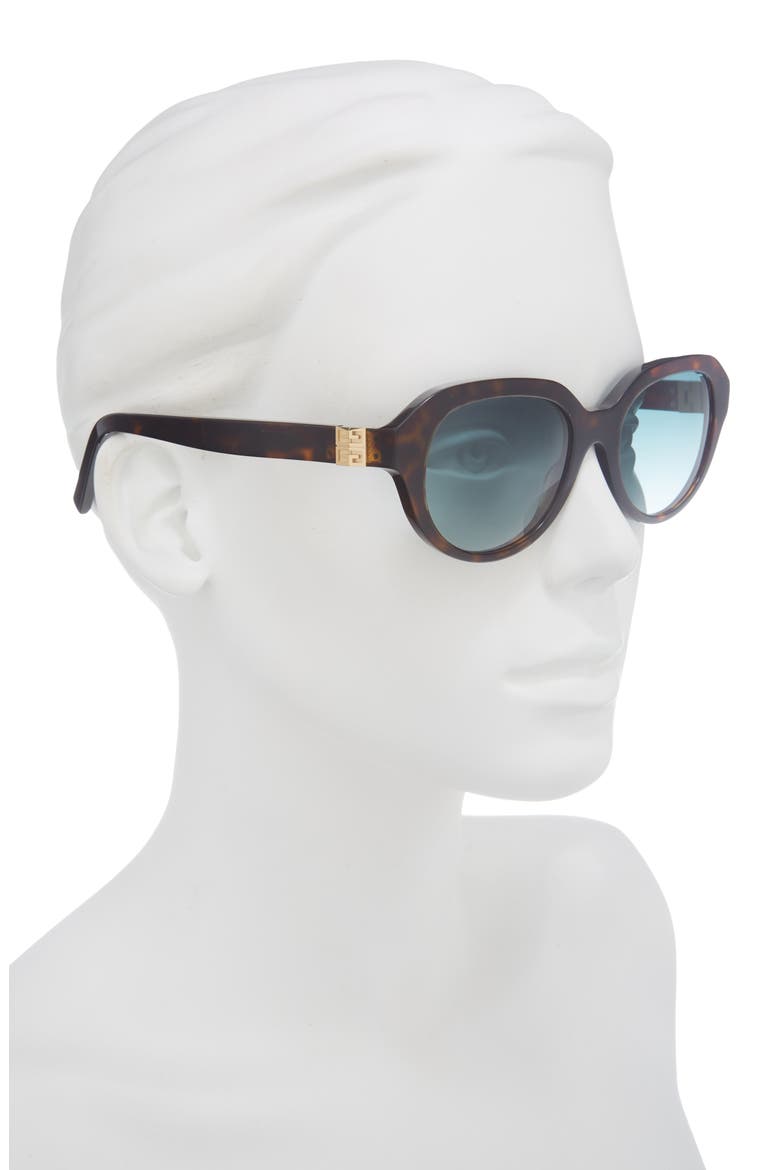 4G Gradient Round Sunglasses, Alternate, color, DARK HAVANA / GRADIENT GREEN
