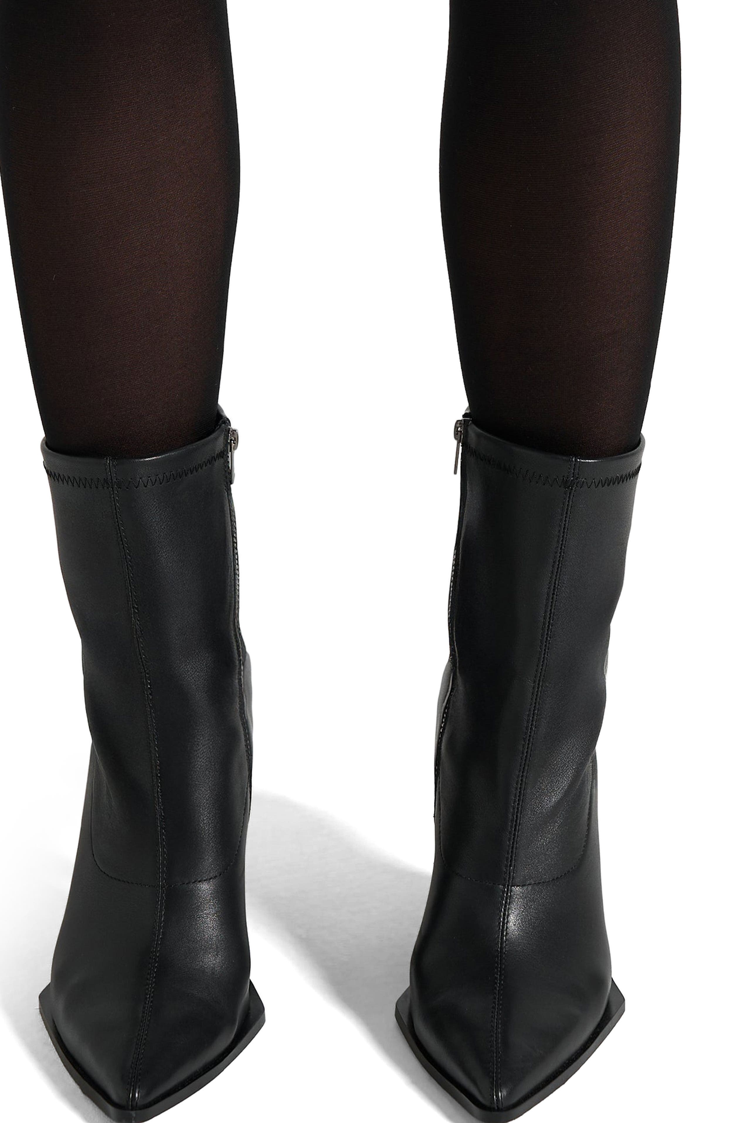 The Eiffel Heeled Leather Boot, Alternate, color, Midnight
