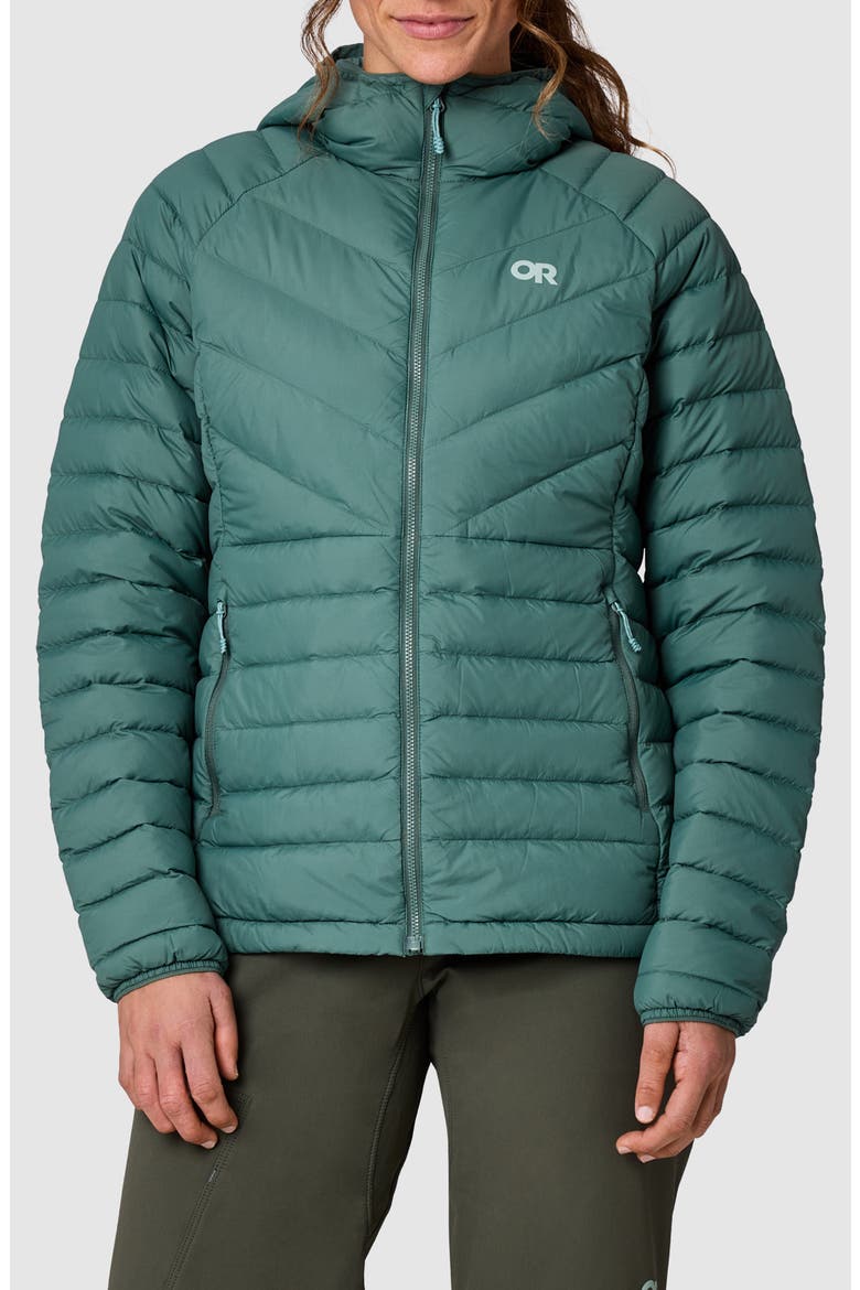 Transcendent Water Resistant 800 Fill Power Down Jacket, Main, color, MALACHITE