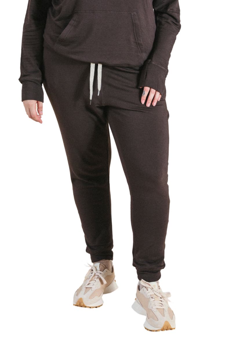 POPLINEN Plus Agnes Modal Jogger Pant, Main, color, Dark Chocolate