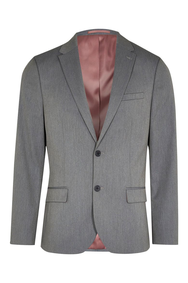 Skinny Twill Suit Jacket, Alternate, color, GREY