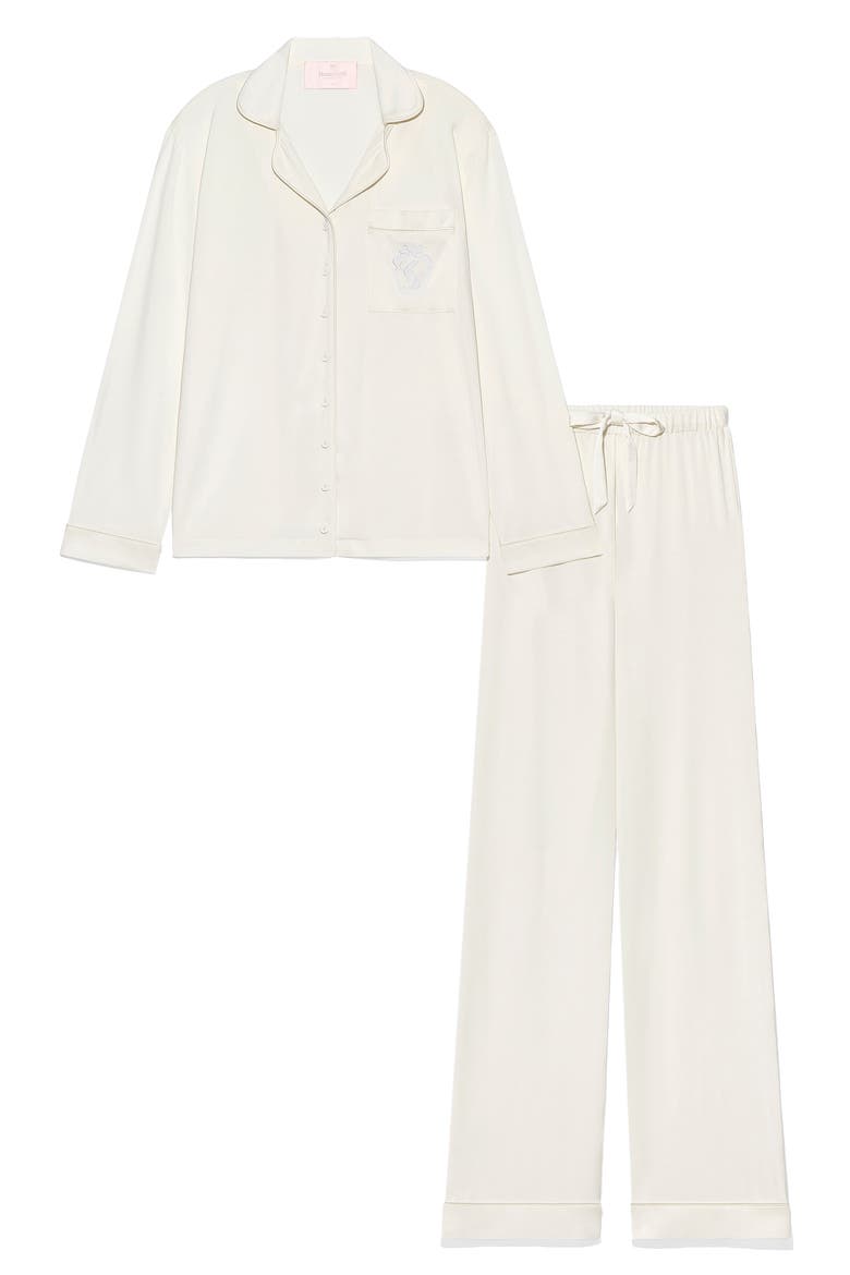 Classic Long Sleeve Pajamas, Alternate, color, WHITE