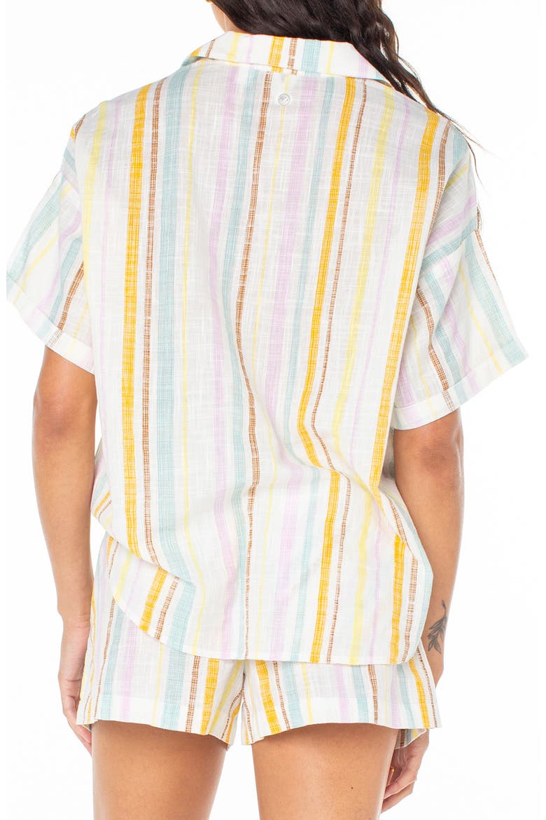 Beach Nostalgia Stripe Camp Shirt, Alternate, color, EGRET
