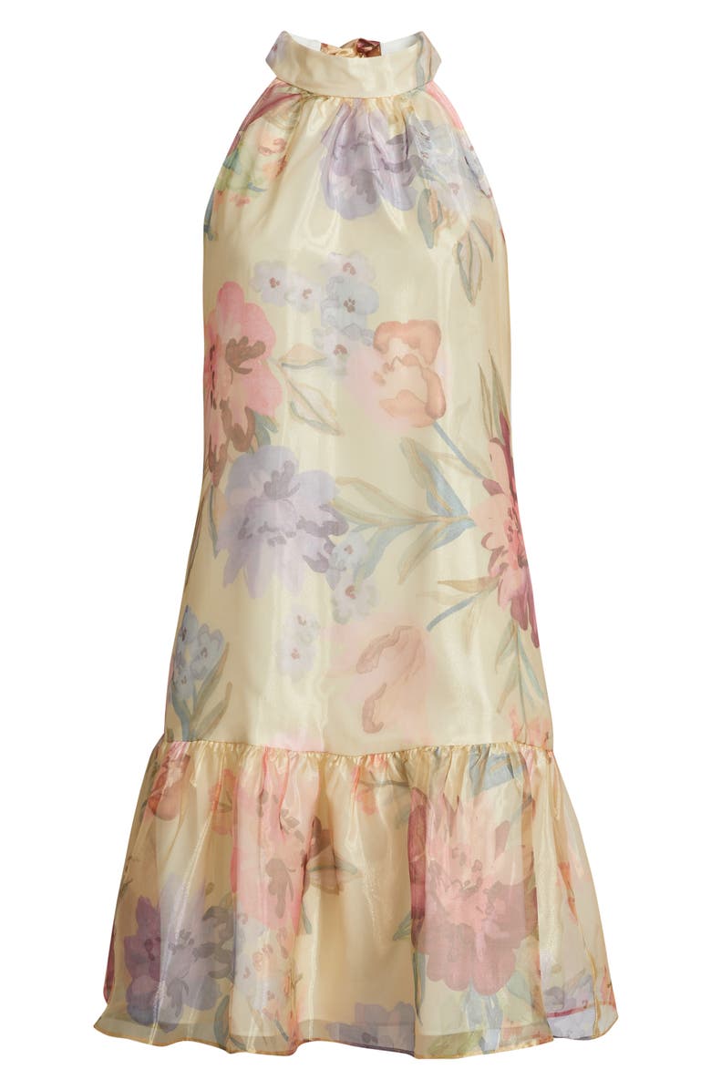 Vince Camuto Sleeveless Ruffle Hem Organza Dress, Main, color, Yellow