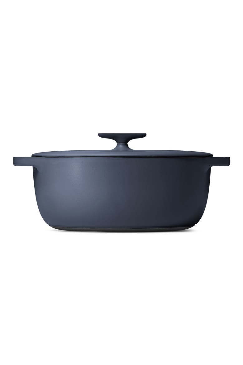 Enameled Cast Iron 8.5-Quart Oval Dutch Oven with Lid, Alternate, color, DARK NAVY