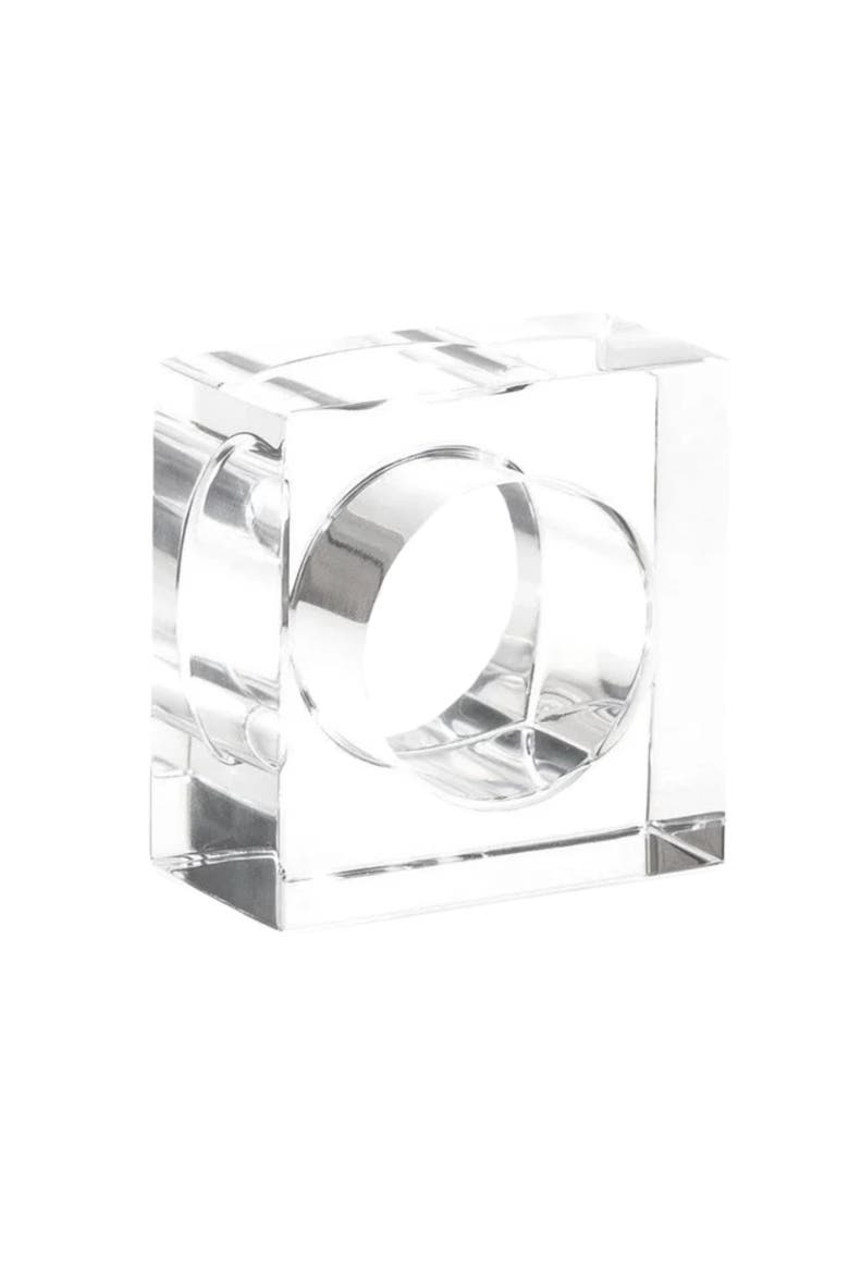 Acrylic Square Napkin Ring, Main, color, Clear