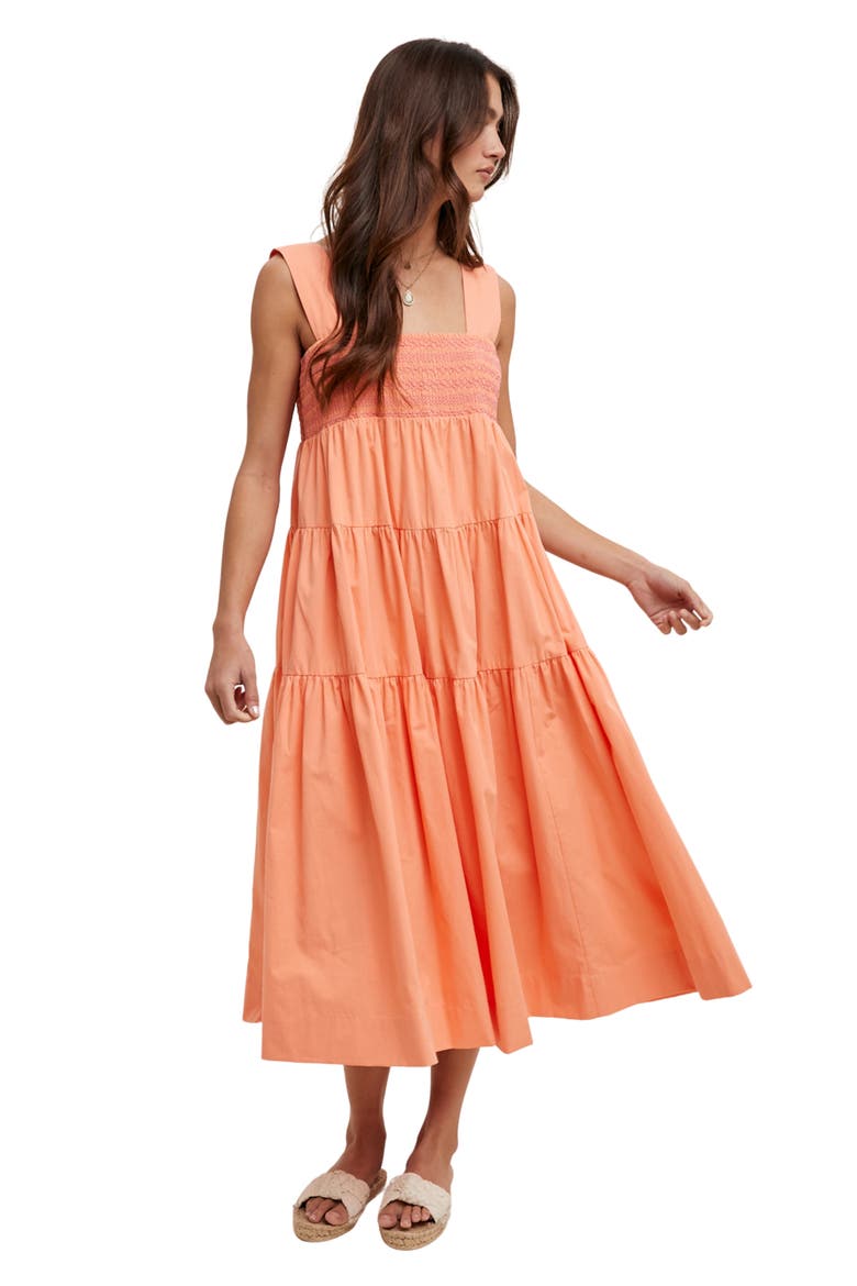 Tiered Maxi Dress, Alternate, color, SUNKIST/ PUNCH
