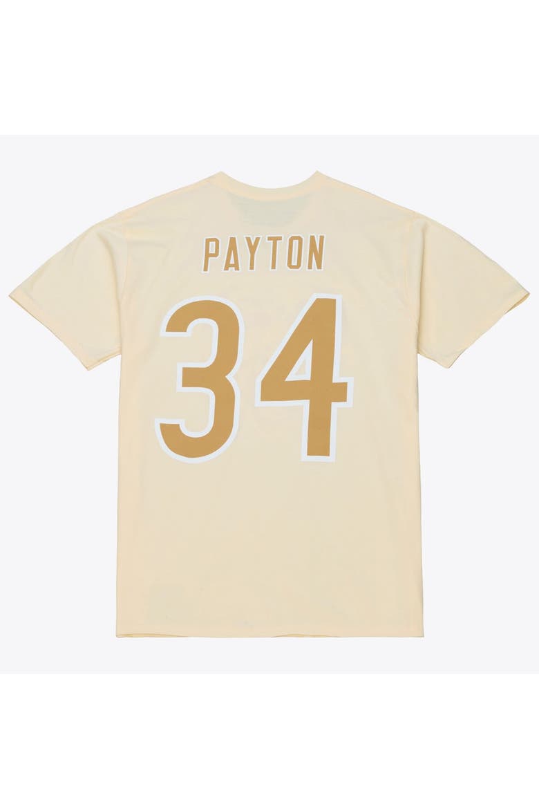 Men's Mitchell & Ness Walter Payton Cream Chicago Bears Sandman Name & Number T-Shirt, Alternate, color, Cream