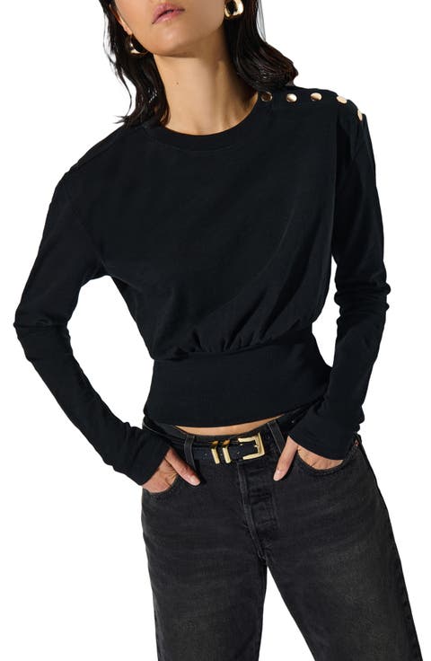 Monique Button Cotton Crop Top