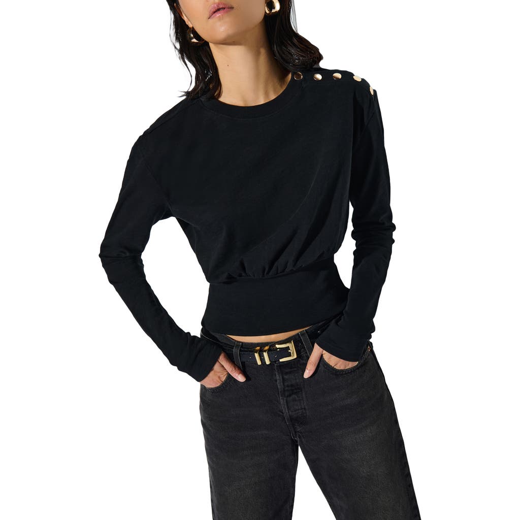 NATION LTD NATION LTD MONIQUE BUTTON COTTON CROP TOP