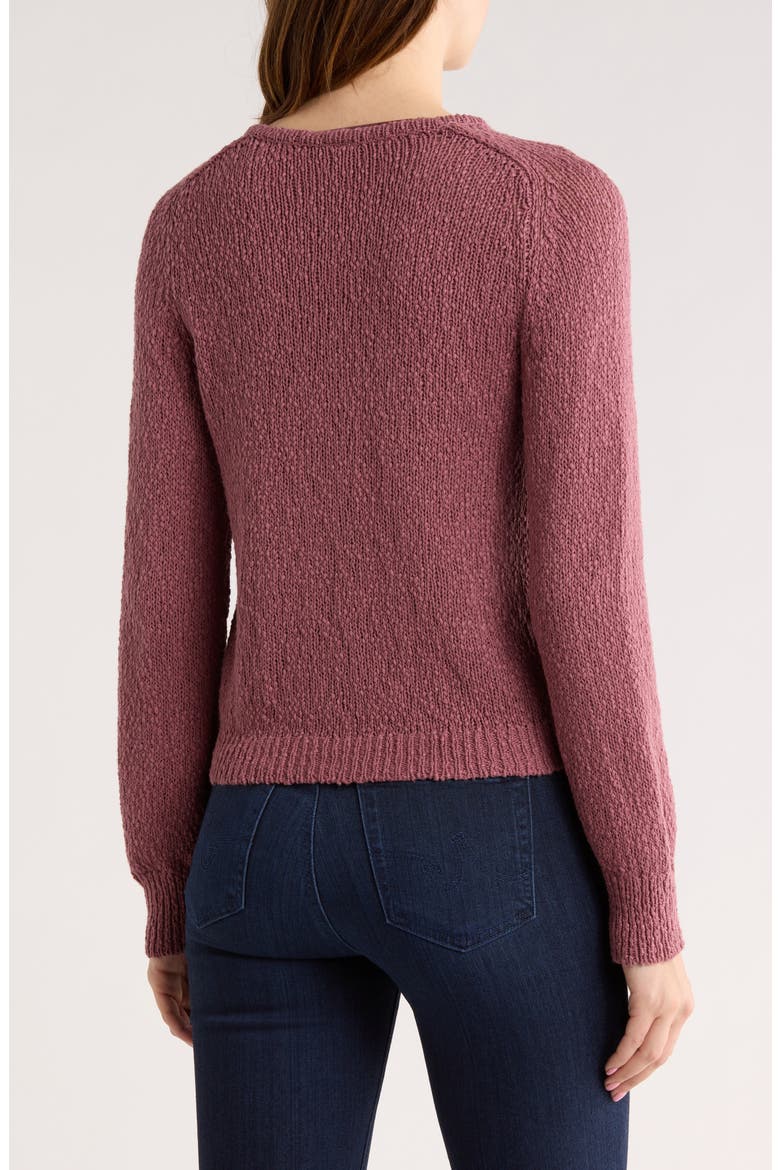 Cotton Sweater Cardigan, Alternate, color, BROWN ROSE