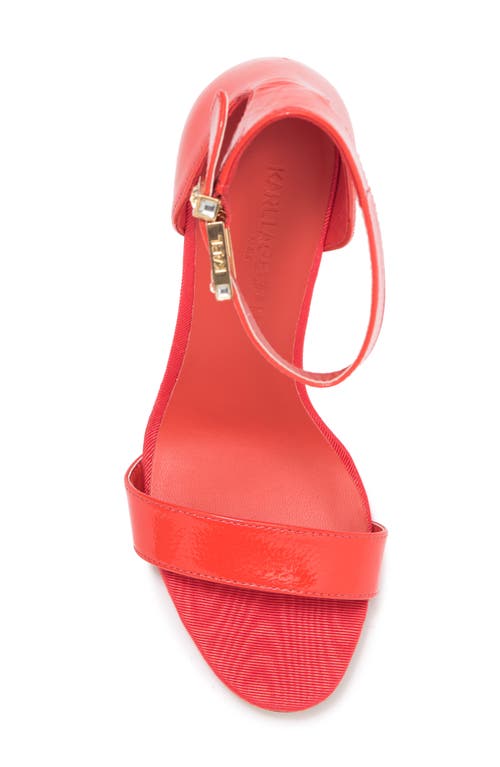 Karl Lagerfeld Paris Ceris Ankle Strap Sandal In Fiery Orange