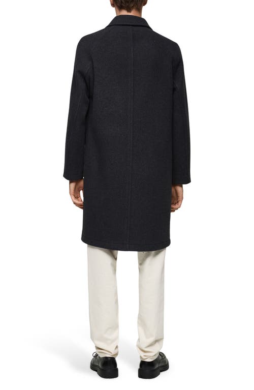 Mango Pocketed Wool Blend Coat In Gray