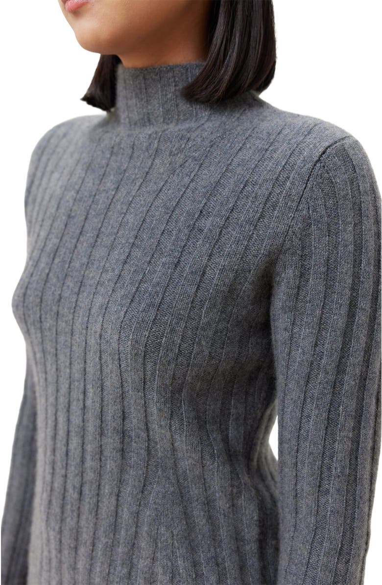 GOBI Mongolian Cashmere Cashmere Turn-Up Cuffs Sweater, Alternate, color, Stone Gray