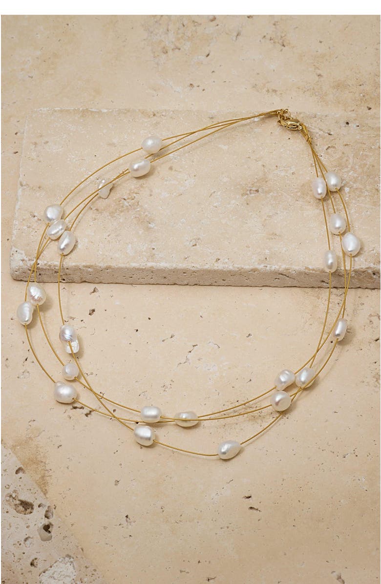 Untamed Petals Pacific Pearl Choker, Alternate, color, Gold