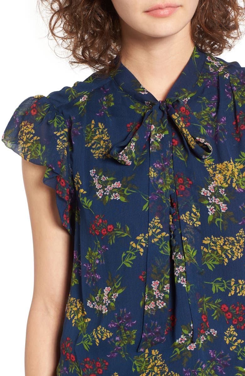 Ella Moss Poetic Garden Silk Dress, Alternate, color, 