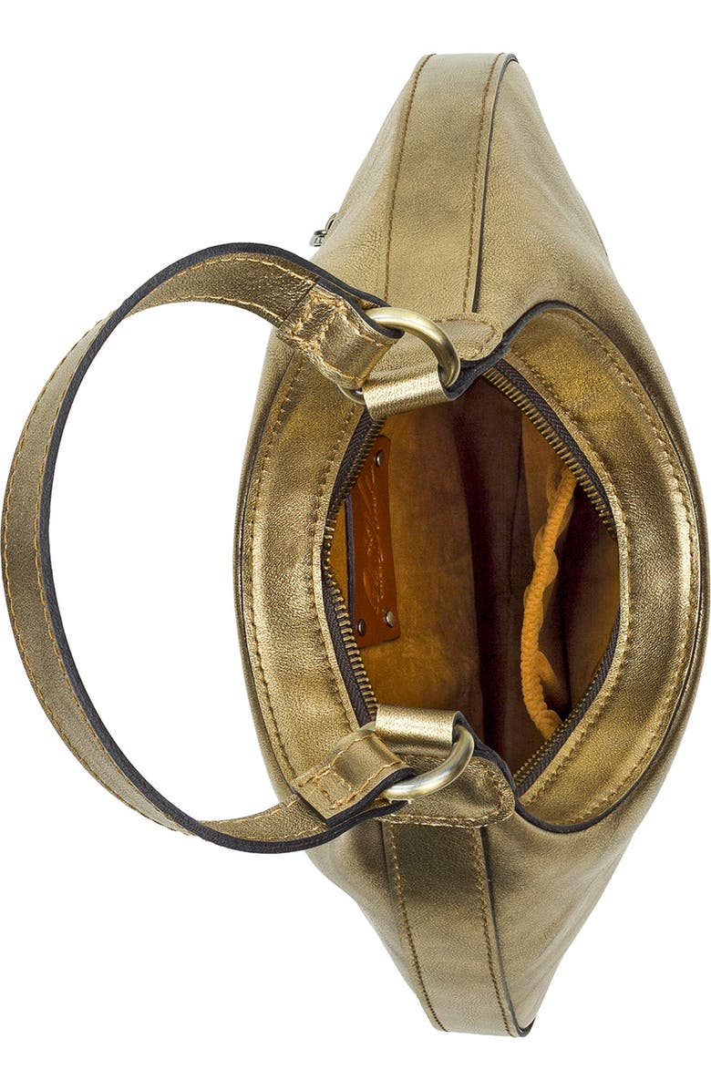 Patricia Nash Coco Crescent Shoulder Bag, Alternate, color, Antique Gold