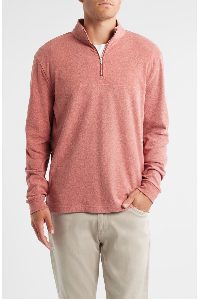 Mikey Quarter Zip Pullover, Main, color, BRICK