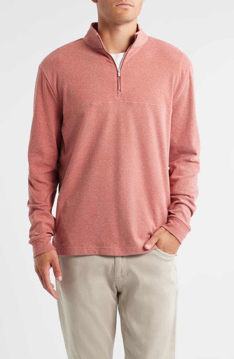 johnnie-O Mikey Quarter Zip Pullover, Main, color, Brick