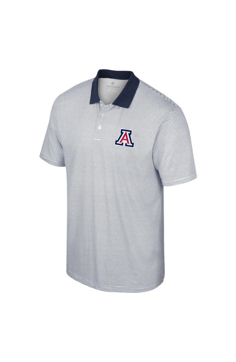 COLOSSEUM Men's Colosseum White/Navy Arizona Wildcats Print Stripe Polo, Alternate, color, White