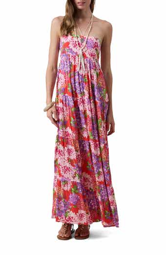 Strapless Open Back Maxi Dress