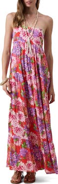 Sky to Moon Strapless Open Back Maxi Dress