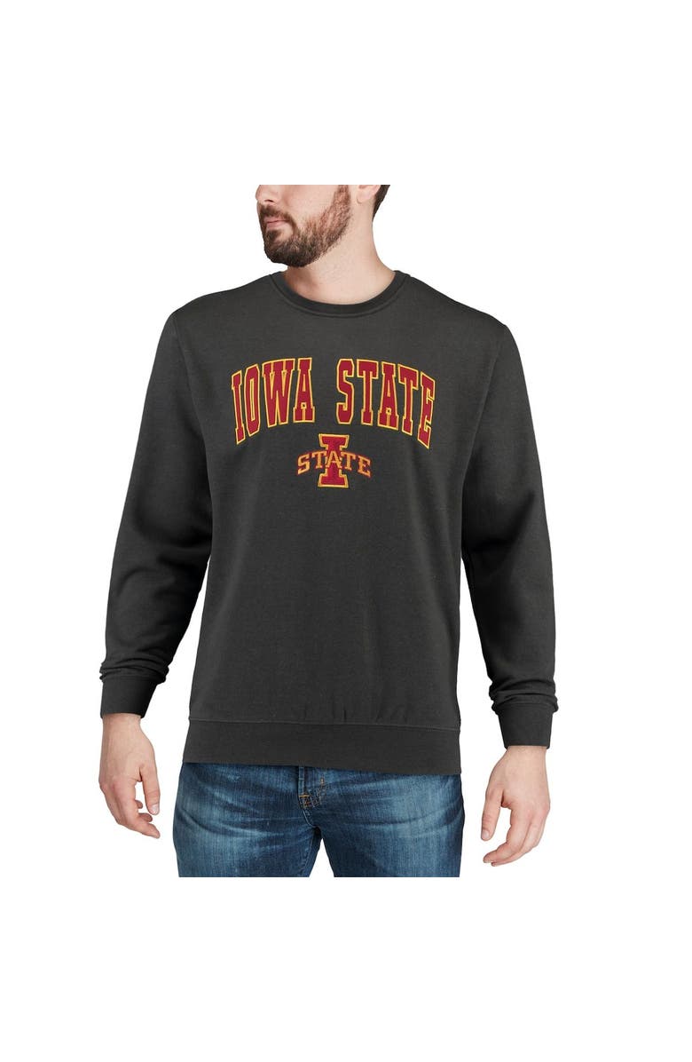COLOSSEUM Men's Colosseum Charcoal Iowa State Cyclones Arch & Logo Crew Neck Sweatshirt, Alternate, color, Charcoal
