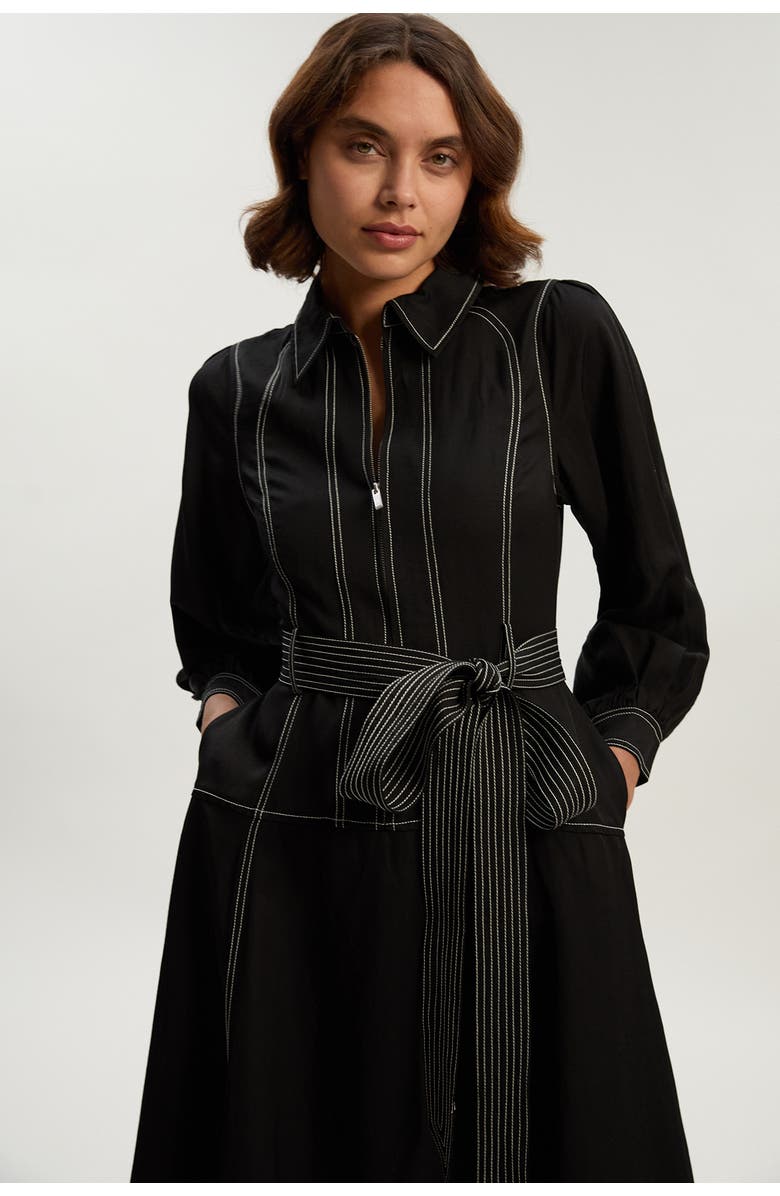 Karen Millen Twill Maxi Dress, Alternate, color, Black