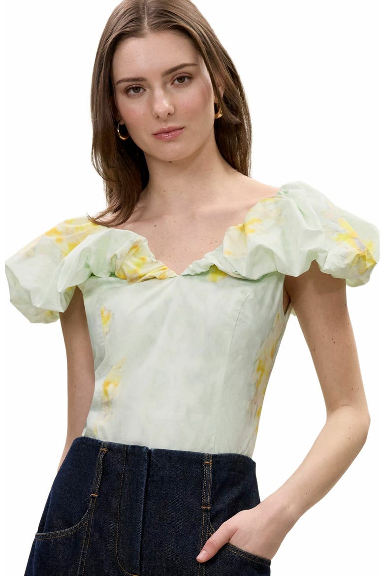 Yara Poplin Top, Alternate, color, SAGE COMBO