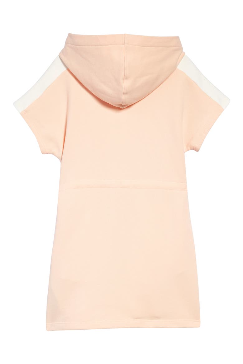 Kids' Embroidered Logo Organic Cotton Sweatshirt Dress, Alternate, color, PALE PINK