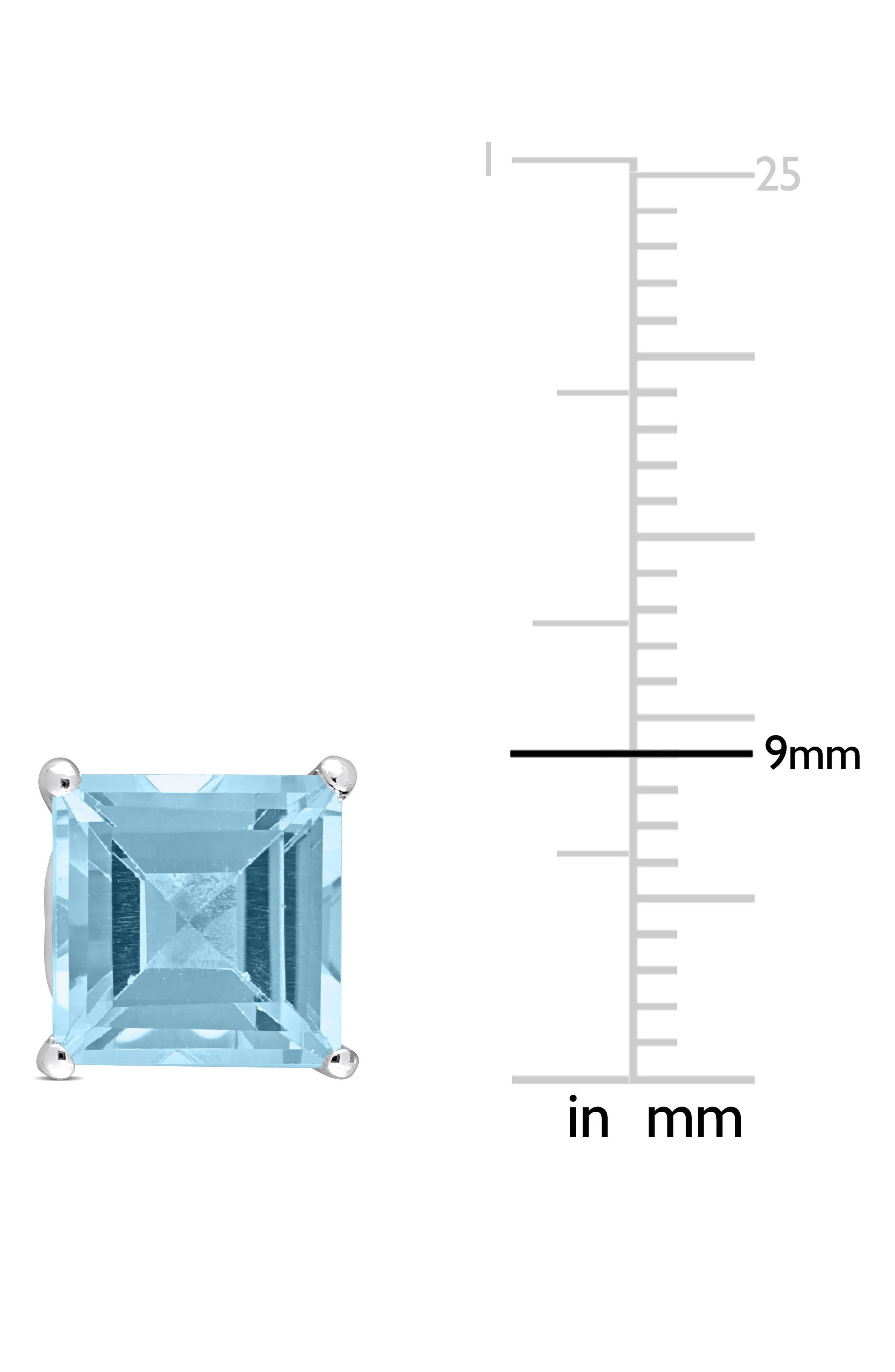 DELMAR Square Cut Sky Blue Topaz Stud Earrings (Women) | Nordstromrack