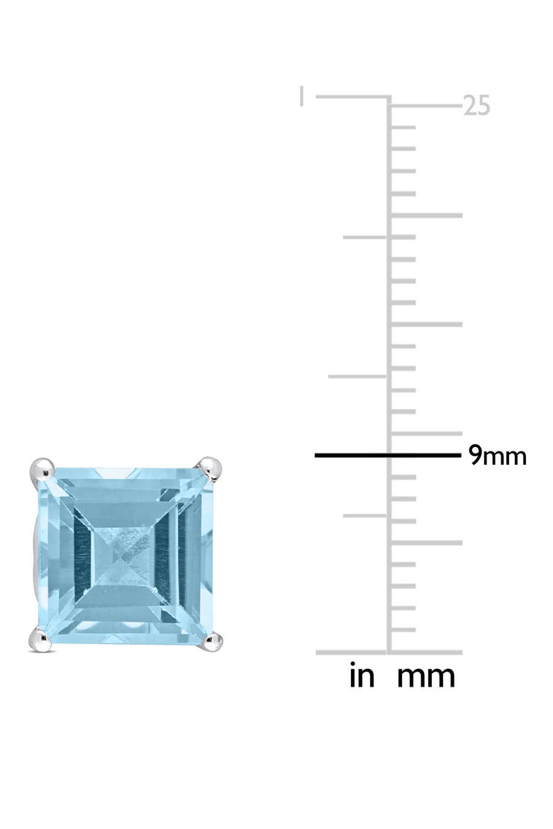 Square Cut Sky Blue Topaz Stud Earrings, Alternate, color, BLUE
