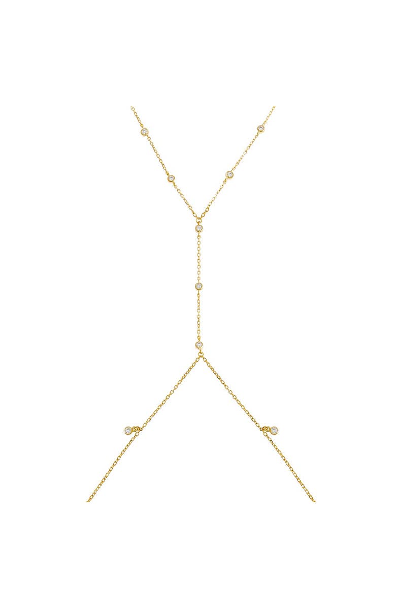 BY ADINA EDEN Bezel CZ Shaker Body Chain, Main, color, Gold