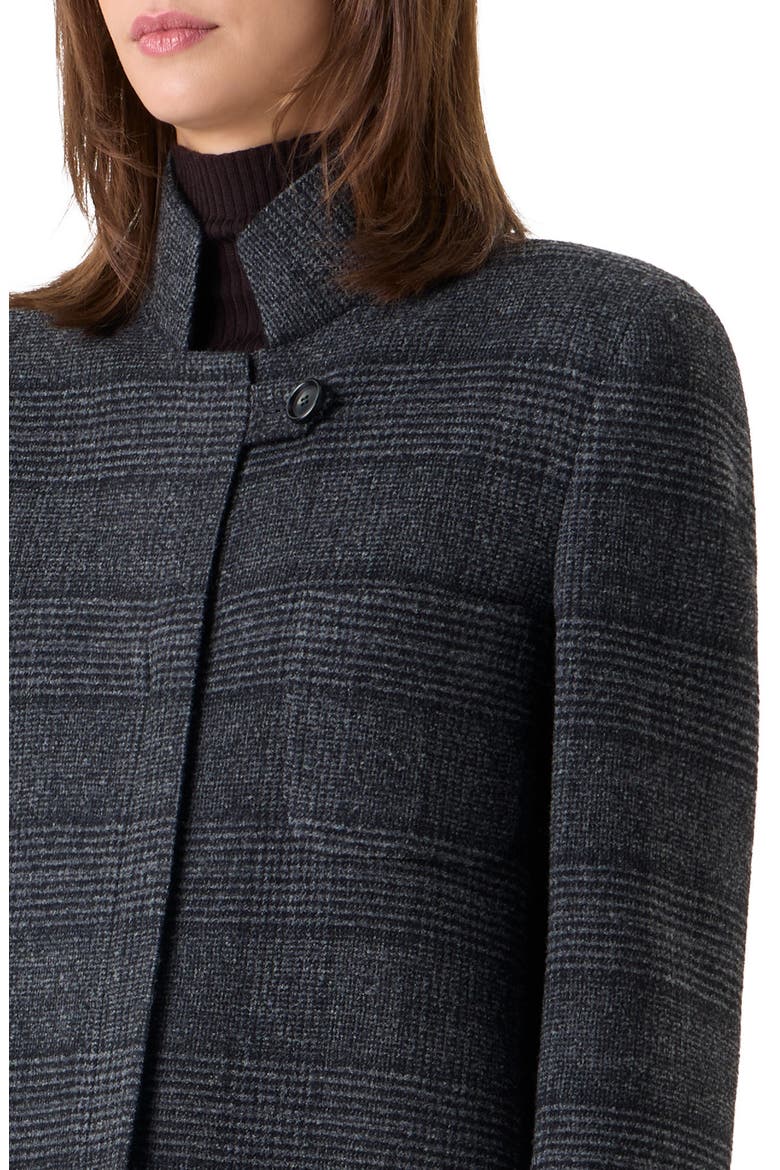 Kamila Plaid Virgin Wool Zip Jacket, Alternate, color, CHARCOAL-BLACK