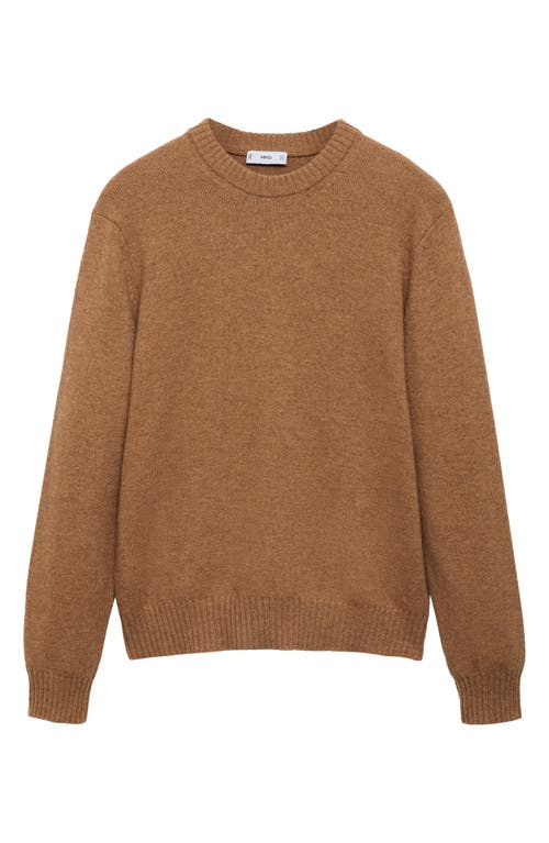 Mango Men's Wool-blend Knit Sweater In Medium Brown