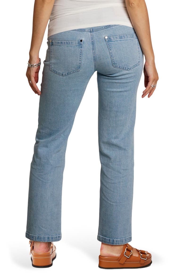 Hailey Straight-Leg Over-the-Belly Maternity Jeans, Alternate, color, LIGHT WASH