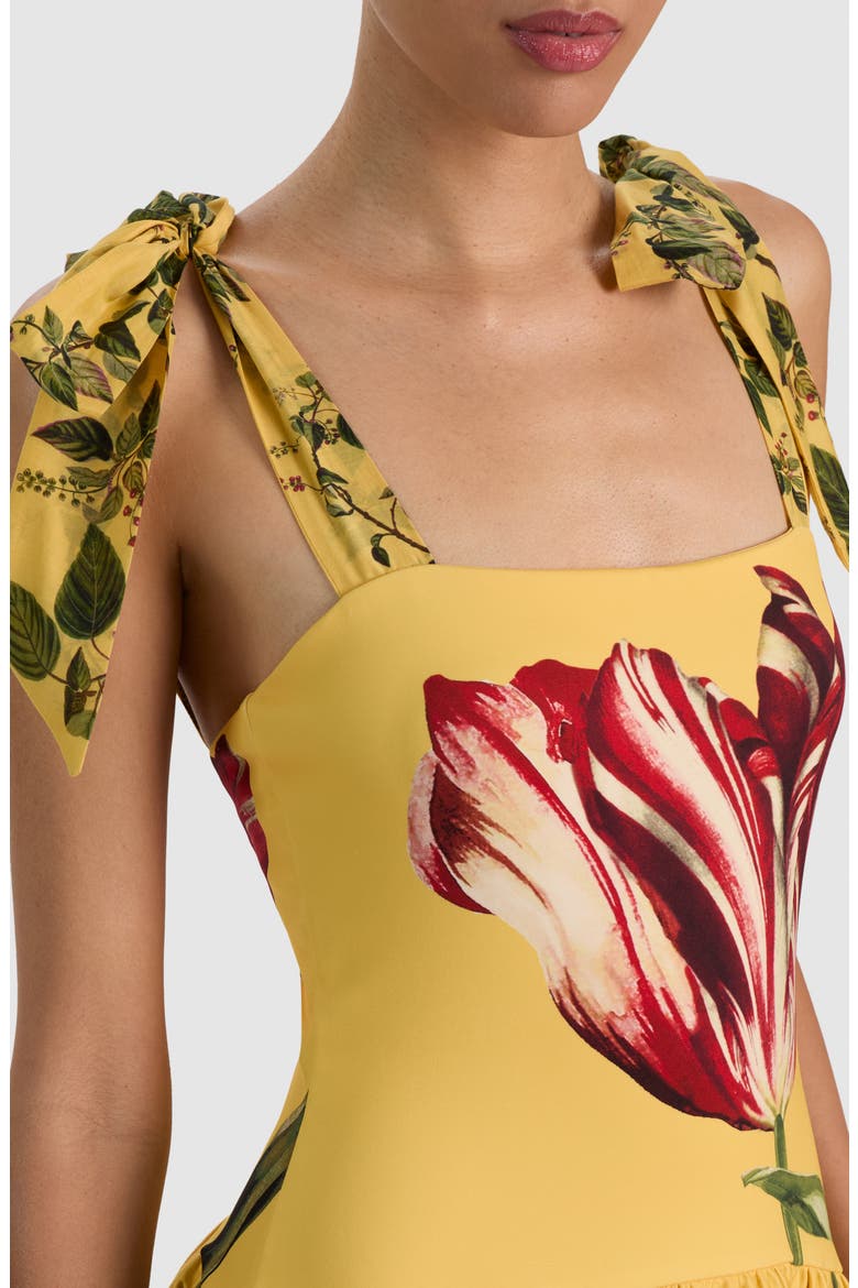 Oriana Tie Strap Drop Waist Dress, Alternate, color, SOFT TULIP TUSCANY
