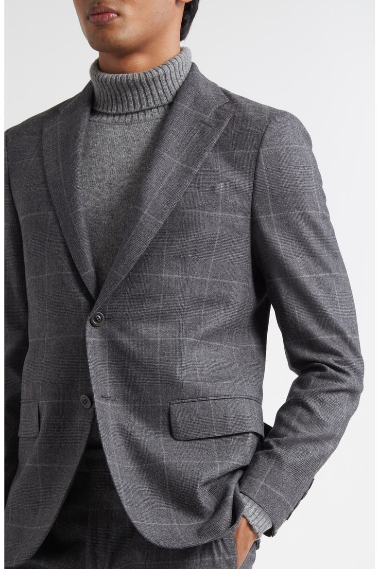 B-Line Windowpane Check Virgin Wool Suit, Alternate, color, GREY