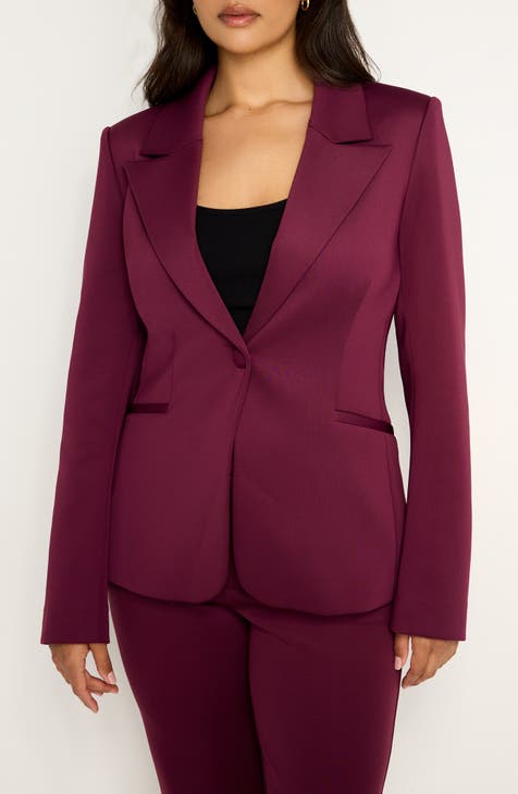 Plus size burgundy pants fashion suit