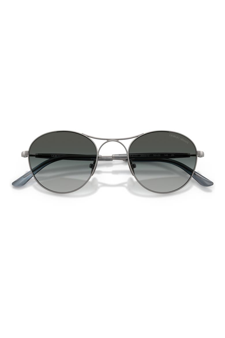 50mm Round Sunglasses, Alternate, color, MATTE GUNMETAL / GREY GREEN