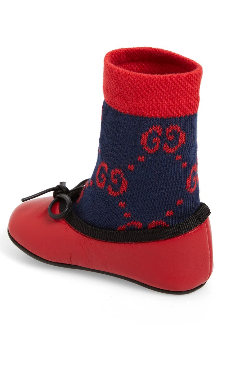 Gucci Felicie Logo Sock Ballet Flat, Alternate, color,