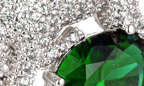 Eye Candy Los Angeles Daria Leopard Green Cubic Zirconia Drop Earrings In Silver