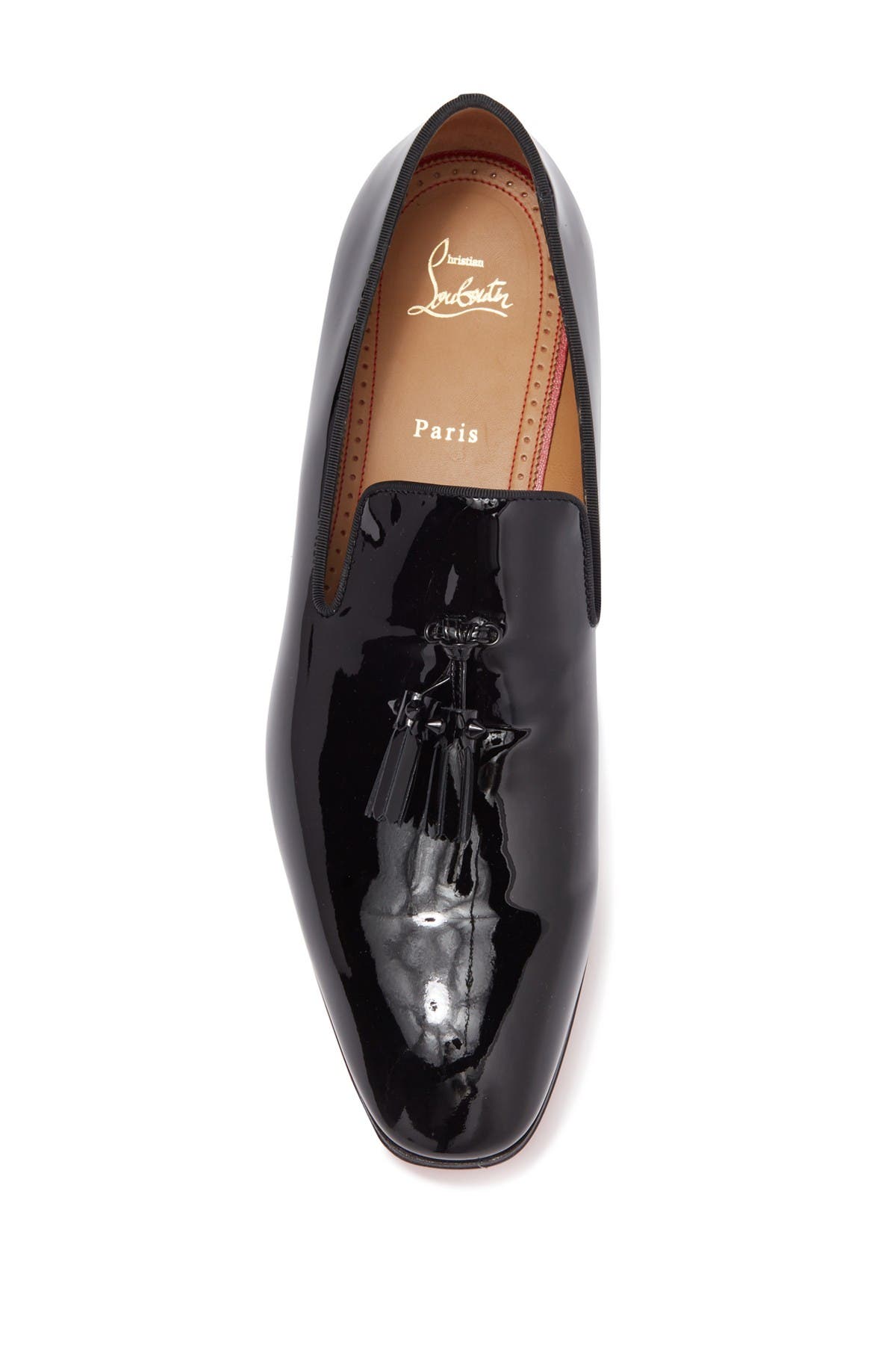 Christian Louboutin Dandelion Tassel Patent Leather Loafer, Alternate, color, 