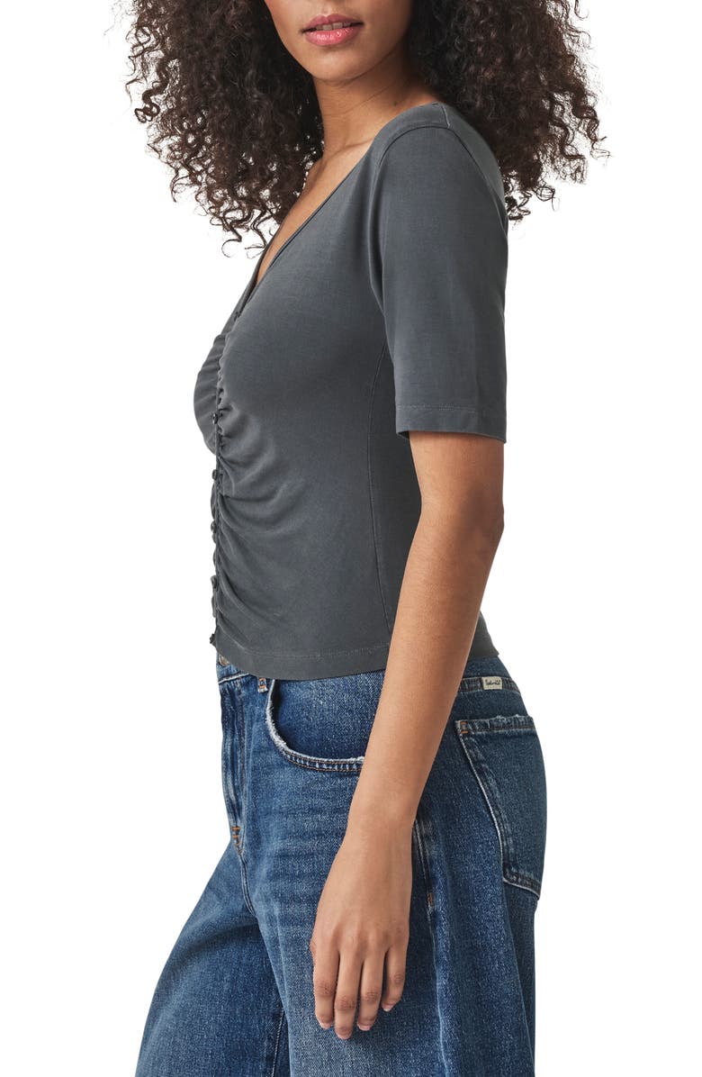 Splendid Yasmina Ruched T-Shirt, Alternate, color, Ink