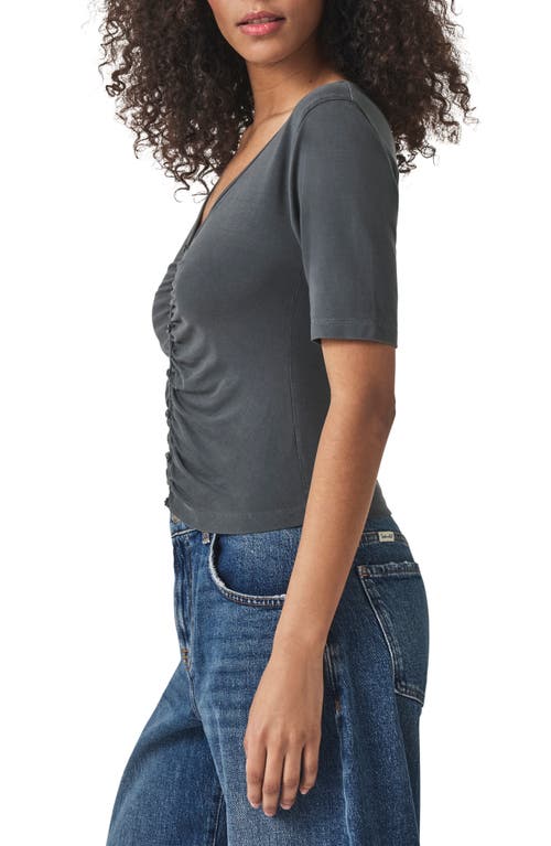 Splendid Yasmina Ruched T-shirt In Blue