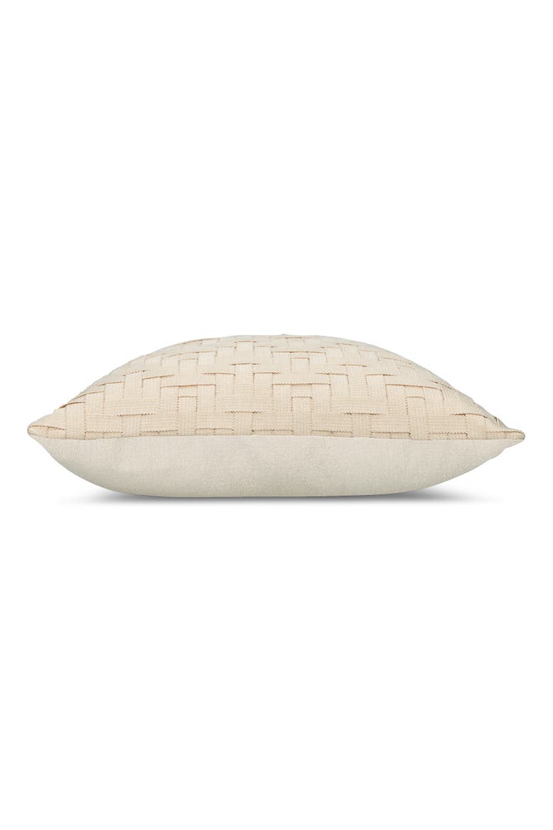 Entwine Crema Indoor & Outdoor Woven Accent Pillow, Alternate, color, Crema