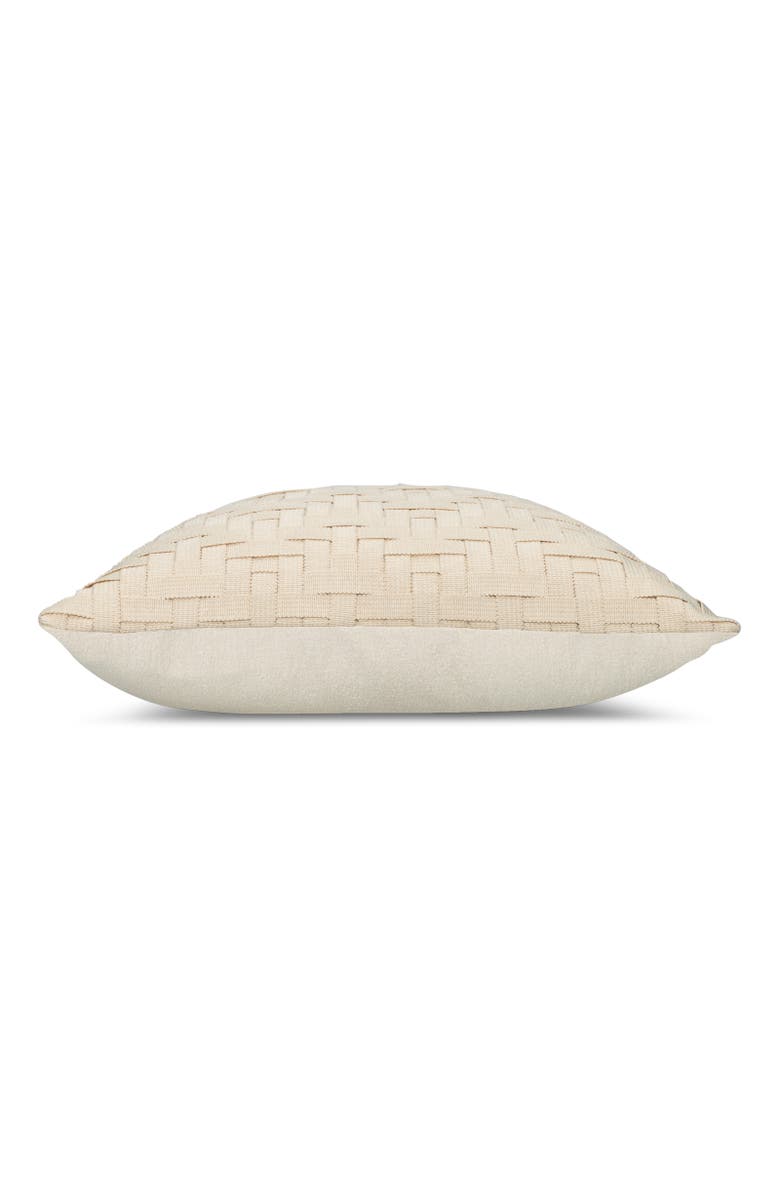 Elaine Smith Entwine Crema Indoor & Outdoor Woven Accent Pillow, Alternate, color, Crema