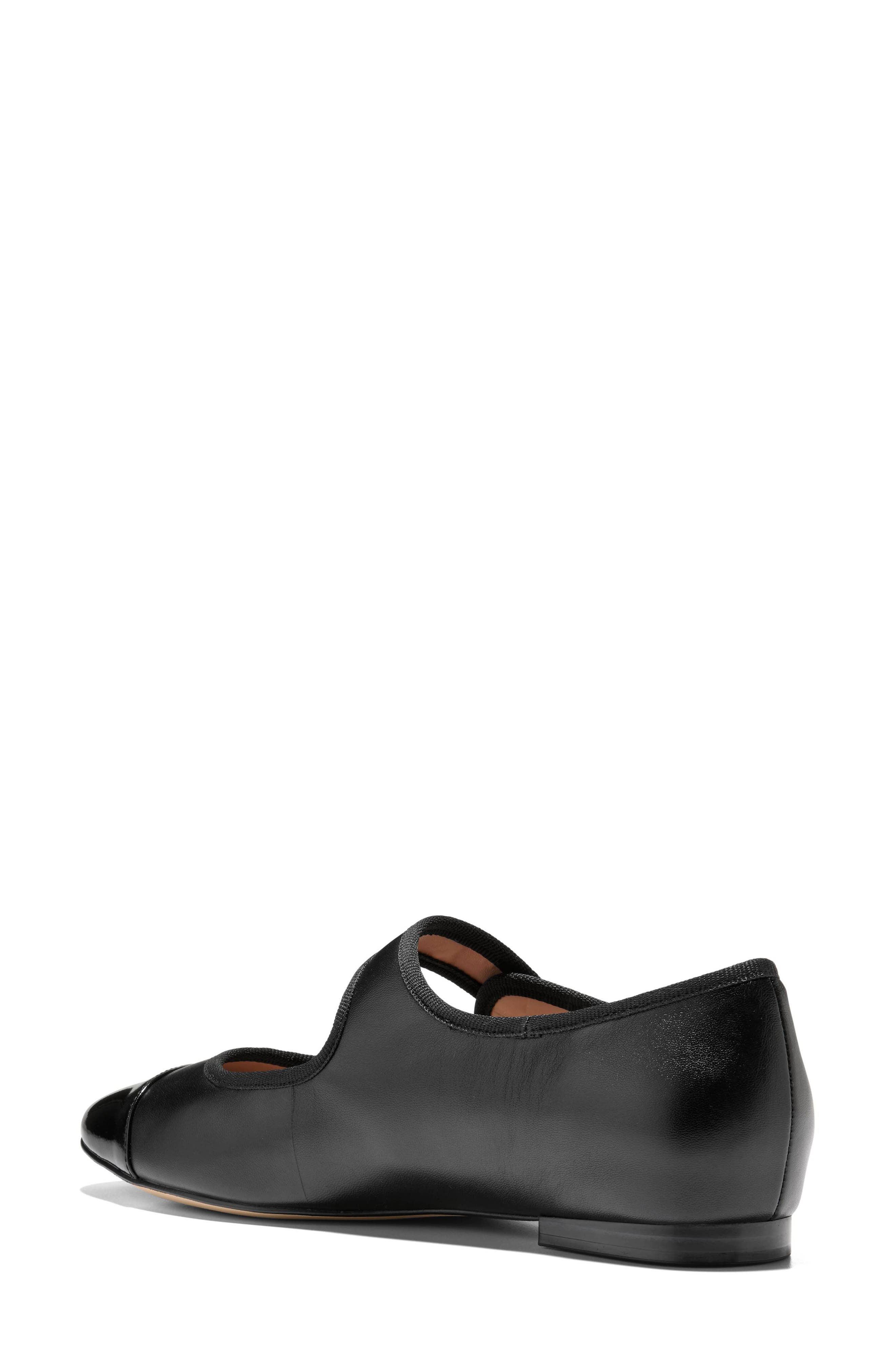Raquelle Mary Jane Ballet Flat, Alternate, color, BLACK LEATHER / BLACK PATENT