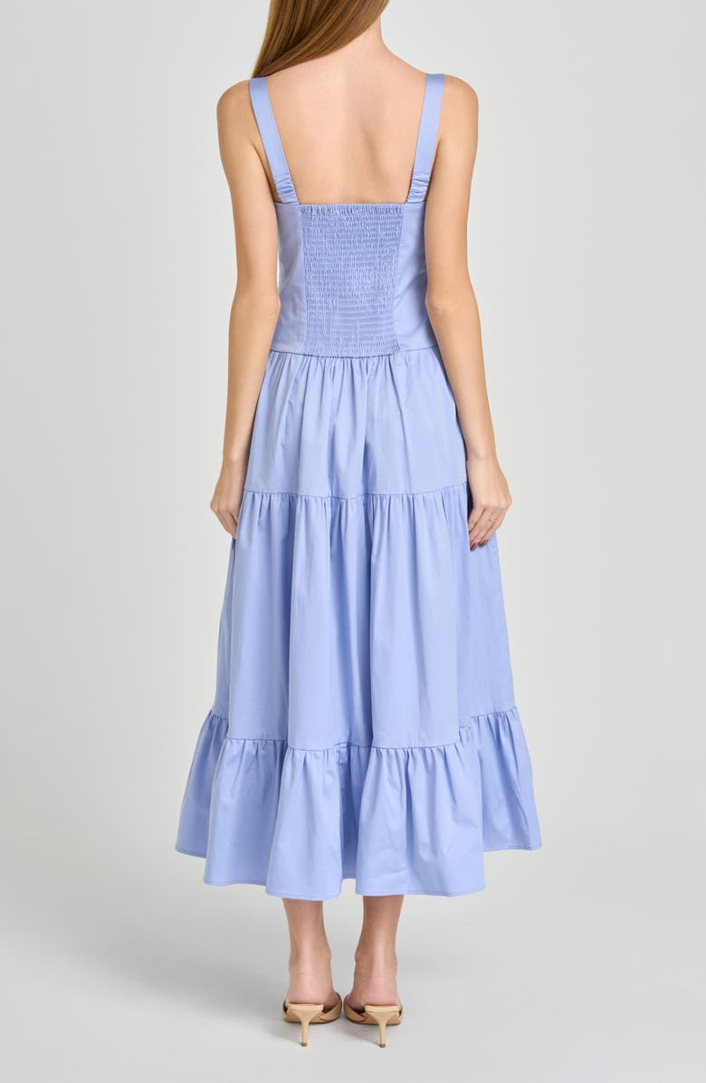 WAYF Melinda Sweetheart Neck Midi Dress, Alternate, color, Blue